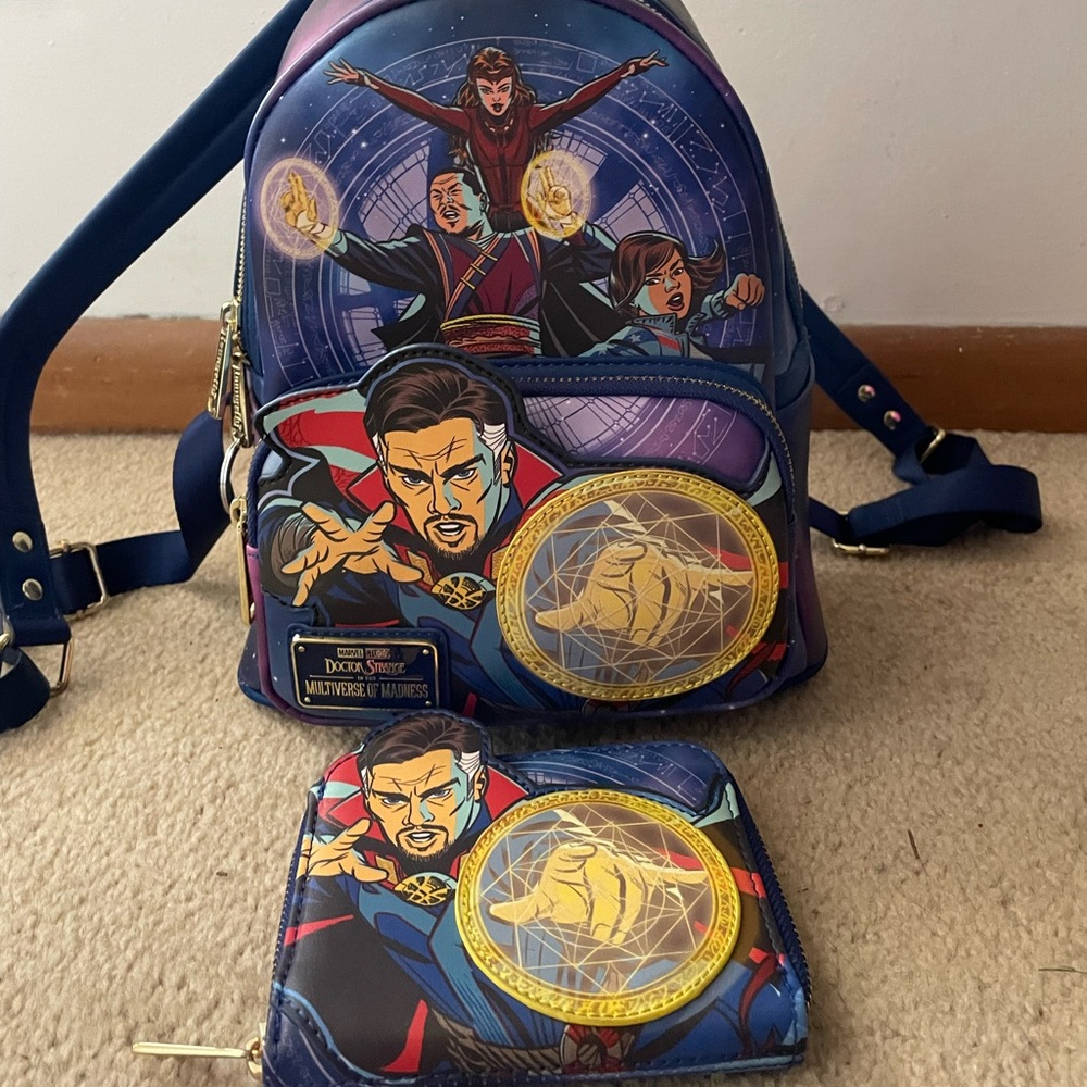 LoungeFly Dr Strange bag and wallet. Excellent condition.